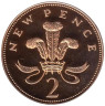  Великобритания. 2 новых пенса 1980 год. Валлийский плюмаж. (Proof) 