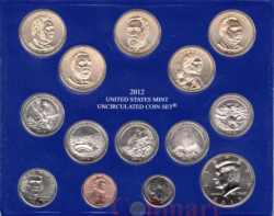 США. Годовой набор монет в буклете 2012 год. (P)