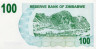  Бона. Зимбабве 100 долларов 2006 год. Террасные холмы. (Пресс) 