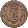  Дания. 1 скиллинг-ригсмёнт 1867 год. Монограмма Кристиана IX. 