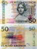  Бона. Швеция 50 крон 2011 год. Енни Линд. (Пресс) 