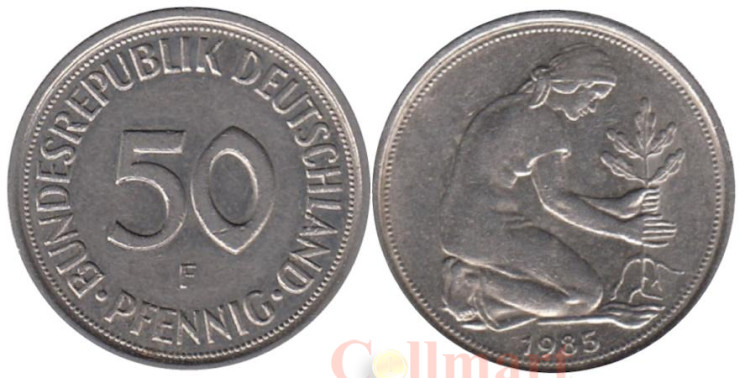  ФРГ. 50 пфеннигов 1985 год. (F) 