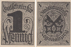 Бона. Германия. Регенсбург 1 пфенниг 1920 год. Нотгельд. (XF)