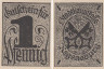  Бона. Германия. Регенсбург 1 пфенниг 1920 год. Нотгельд. (XF) 