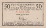  Бона. Германия. Мангейм 50 пфеннигов 1920 год. Нотгельд. (XF) 