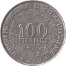  Западная Африка (BCEAO). 100 франков 2009 год. Пилорылый скат. 