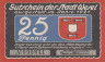  Бона. Германия. Везель 25 пфеннигов 1921 год. Нотгельд. (XF) 