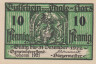  Бона. Германия. Тале 10 пфеннигов 1921 год. Нотгельд зелёный. (XF) 