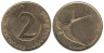  Словения. 2 толара 1994 год. Деревенская ласточка. (закрытая цифра"4"- Будапешт) 