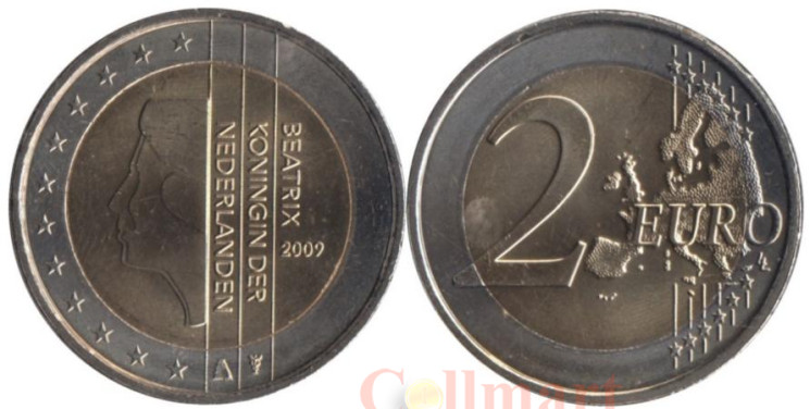  Нидерланды. 2 евро 2009 год. 