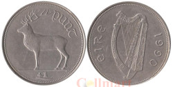 Ирландия. 1 фунт 1990 год. Олень.