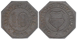 Германия. Роттенбург. 10 пфеннигов 1918 год. Нотгельд.