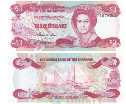 Бона. Багамы 3 доллара 1984 год. Королева Елизавета II. Регата. (Пресс)