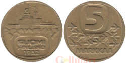 Финляндия. 5 марок 1982 год. Ледокол Урхо.