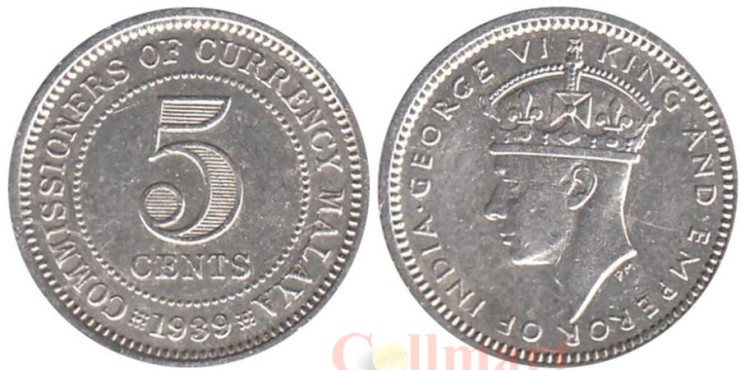  Малайя. 5 центов 1939 год. 