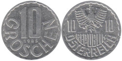 Австрия. 10 грошей 1985 год.