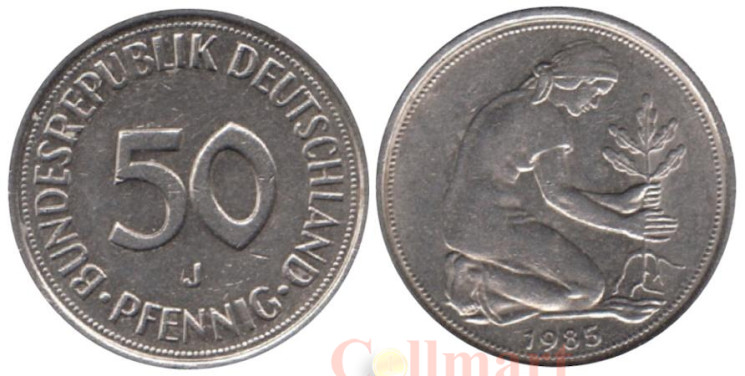  ФРГ. 50 пфеннигов 1985 год. (J) 