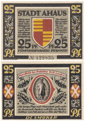 Бона. Германия. Ахаус 25 пфеннигов 1921 год. Нотгельд. (XF)