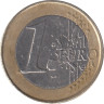  Нидерланды. 1 евро 1999 год. Портрет королевы Беатрикс в профиль. 