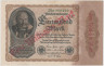  Бона. Веймарская республика 1 миллиард (1.000.000.000) марок 1923 год. Надпечатка на 1000 марок 1922 года. (VF) 