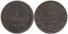  Вюртемберг. 1/2 крейцера 1869 год. 