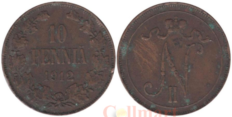  Финляндия. 10 пенни 1912 год. 