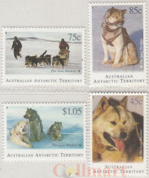 Набор марок. Австралийская антарктическая территория (ААТ). Хаски в Антарктиде. 4 марки.