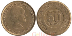 Аргентина. 50 сентаво 1997 год. 50 лет правам женщин на голосование.
