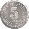  Малайя. 5 центов 1941 год. Без отметки монетного двора. 