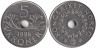  Норвегия. 5 крон 1998 год. 