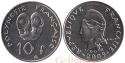 Французская Полинезия. 10 франков 2009 год. Божество Тики.