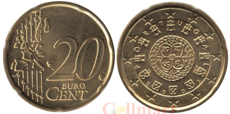  Португалия. 20 евроцентов 2003 год. 