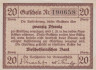  Бона. Германия. Дитмаршен 20 пфеннигов 1920 год. Нотгельд. (XF) 