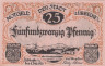 Бона. Германия. Люббекке 25 пфеннигов 1920 год. Ратуша. Нотгельд. (XF) 