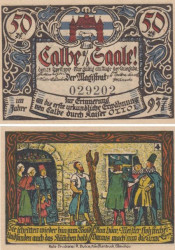 Бона. Германия. Кальбе (Заале) 50 пфеннигов 1917 год. Жители города. Нотгельд. (XF)
