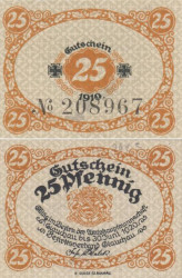 Бона. Германия. Глаухау 25 пфеннигов 1919 год. Нотгельд. (XF)