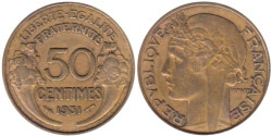 Франция. 50 сантимов 1931 год. Марианна.