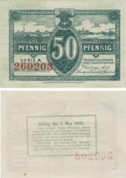 Бона. Германия. Мекленбург 50 пфеннигов 1922 год. Нотгельд. (XF)