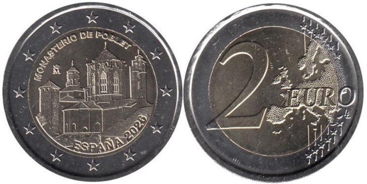  Испания. 2 евро 2026 год. ЮНЕСКО - Монастырь Поблет. 