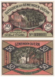 Бона. Германия. Кверн 50 пфеннигов 1921 год (вариант 3). Нотгельд. (XF)