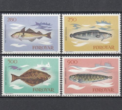 Набор марок. Фарерские острова 1983 год. Промысловые рыбы. (4 марки)