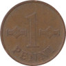  Финляндия. 1 пенни 1969 год. (медь) 