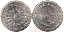 Сьерра-Леоне. 10 центов 1964 год. Милтон Маргаи.