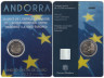  Андорра. 2 евро 2022 год. 10 лет вступлению в силу валютного соглашения между Андоррой и Евросоюзом. 