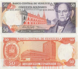 Бона. Венесуэла 50 боливаров 1995 год. Андрес Белло. (XF)