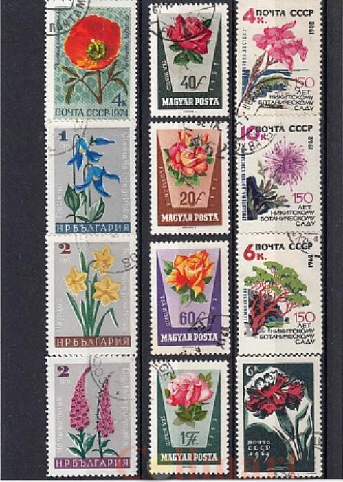  Набор марок. Цветы. 12 марок. (Н-27) 