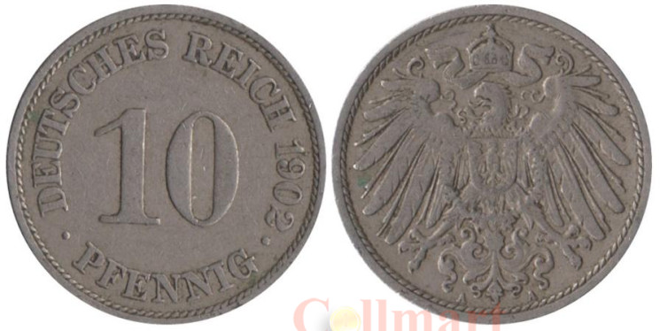  Германская империя. 10 пфеннигов 1902 год. (A) 