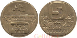 Финляндия. 5 марок 1983 год. Ледокол Урхо. (N)