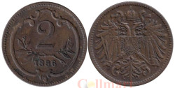 Австрия. 2 геллера 1896 год.