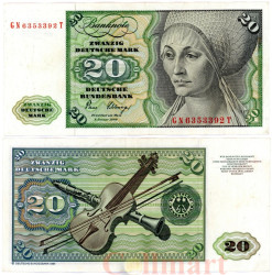 Бона. Германия (ФРГ) 20 марок 1980 год. Эльсбет Тухер (Альбрехт Дюрер). (VF)